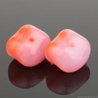 Round Nugget (13x10mm) Opaline Pink and Orange Opaque Retro Mix
