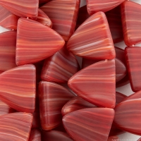 Triangle (13x13mm) Red Ruby Opaline and Ivory White Mix