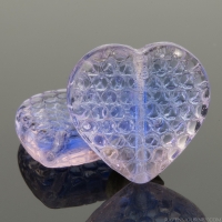 Dotted Heart (14mm) Pink Transparent with Sapphire Blue Core