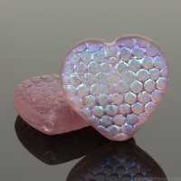 Dotted Heart (14mm) Amethyst Purple Matte with Aurora Borealis Finish