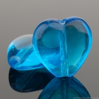 Heart (11mm) Capri Blue Transparent