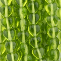 Small Heart (6mm) Olivine Green Transparent