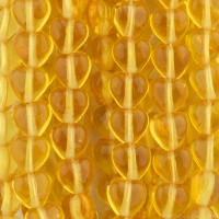 Small Heart (6mm) Light Amber Yellow Transparent