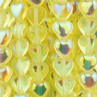 Small Heart (6mm) Yellow Transparent with Aurora Borealis Finish