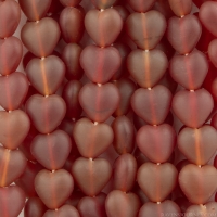 Small Heart (6mm) Red Transparent with Matte Finish