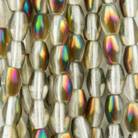 Oval (6X4mm) Crystal Transparent with Purple Green Iridescent Vitrail Finish