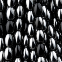 Oval (6X4mm) Jet Black with Silver Finish Half Coat