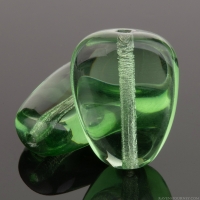 Flat Drop (16x12mm) Tourmaline Green Transparent