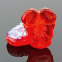 Pansy (13x11mm) Bright Orange Transparent with Silver Half Coat Finish