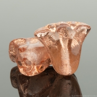 Lily (9x10mm) Pink Transparent with Bright Copper Wash