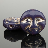 Moon Face (13mm) Purple Opaline with Platinum Wash
