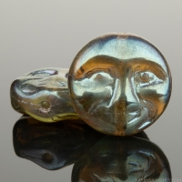 Moon Face (13mm) Iridescent Metallic Blue Green Finish