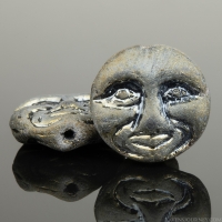 Moon Face (13mm) Silvery Blue Matte and Shiny Iris Finish