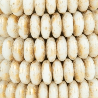Disc Spacer (6mm) White Ivory with Antique Gold Finish