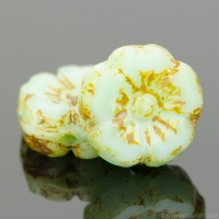 Hibiscus Flower (10mm) Seafoam Green (Vaseline) Silk with Picasso Finish