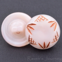 (13mm) Round Pink Silk with Copper Wash