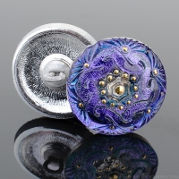 Details about   LONG 52mm Vintage Czech Glass PURPLE Blue AB Dragonfly Wing OVAL Buttons 2pc 