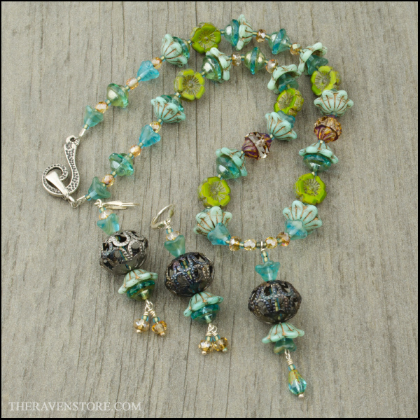 Czech Glass Necklace and Earrings